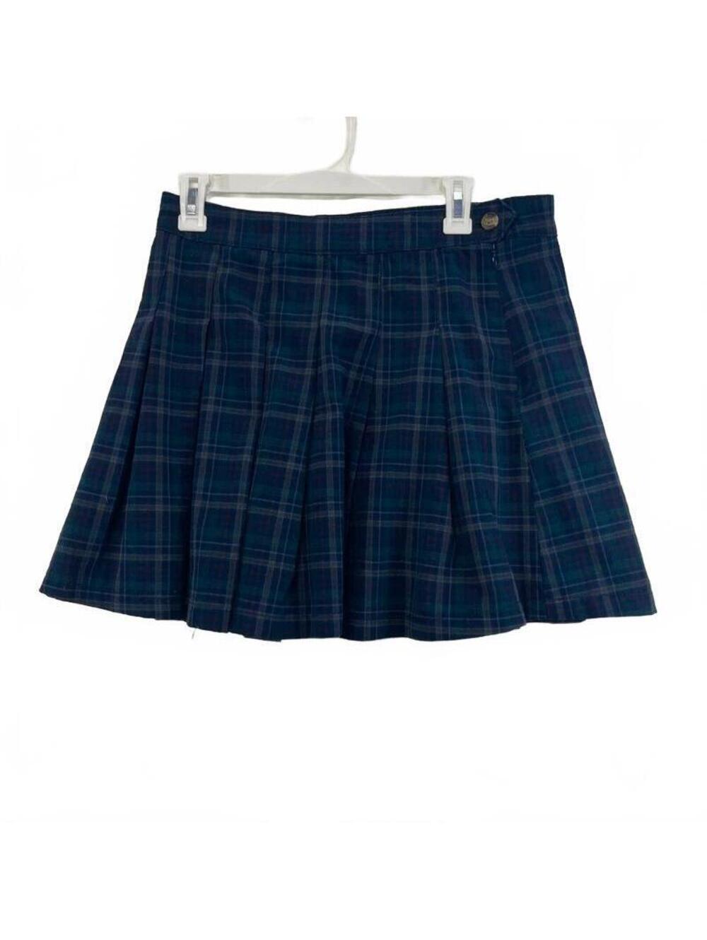 American Eagle Women's Skirt Plaid Pleated Mini Schoolgirl Poly Blend Size 8